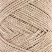 Bobine de cordon en coton pour macramé Cotton Air Glitter 1 mm - Camel x90m