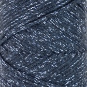 Bobine de cordon en coton pour macramé Cotton Air Glitter 1 mm - Indigo x90m