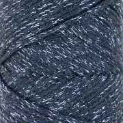 Bobine de cordon en coton pour macramé Cotton Air Glitter 1 mm - Indigo x90m