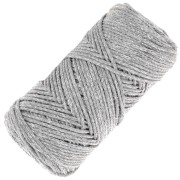 Bobine de cordon en coton pour macramé Cotton Air Glitter 1 mm - Argenté x90m|raw }}
