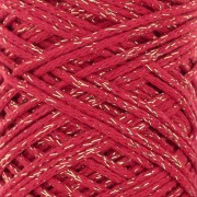 Bobine de cordon en coton pour macramé Cotton Air Glitter 1 mm - Rouge x90m
