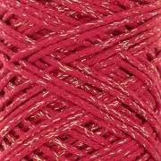 Bobine de cordon en coton pour macramé Cotton Air Glitter 1 mm - Rouge x90m