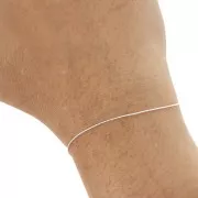 Chaîne fine pour Miyuki Delica 11/0 maille paloma 0.6 mm - Argenté x50cm