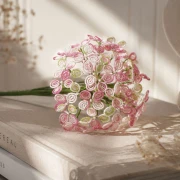 Rocaille Miyuki 11/0 1923 - Pale Pink Lined Crystal Semi Mat x8g
