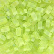Miyuki Half Tila Beads 5x2.3x1.9 mm HTL-143FR - Transparent Chartreuse Mat AB x10g