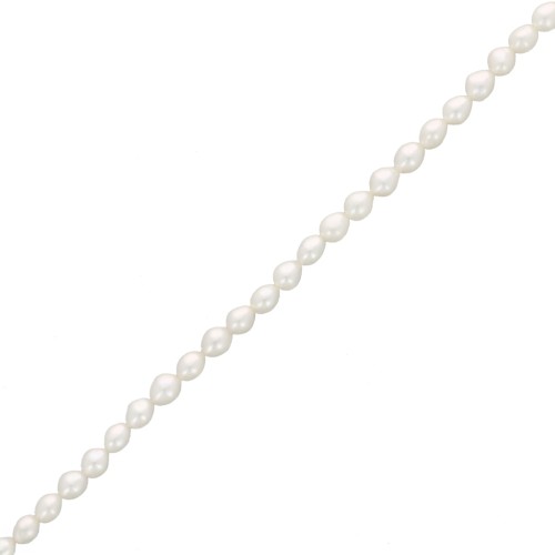 Perles d'eau douce grain de riz 6x5 mm - Grade AA - Blanc x10