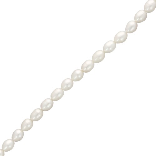 Perles d'eau douce grain de riz 9x7 mm - Grade AA - Blanc x6