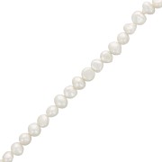 Perles d'eau douce baroques irrégulières - 7x8 mm Grade AA - Blanc x35cm