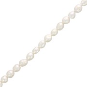 Perles d'eau douce baroques 9 mm - Grade AA - Blanc x4|raw }}