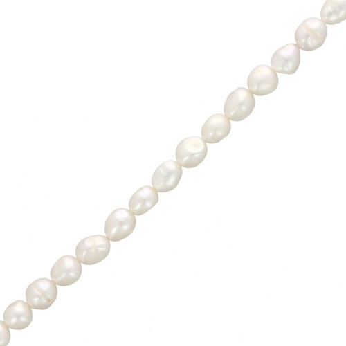 Perles d'eau douce baroques 9 mm - Grade AA - Blanc x4