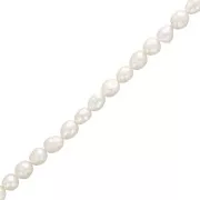 Perles d'eau douce baroques 9 mm - Grade AA - Blanc x39cm