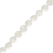 Perles d'eau douce irrégulières - palet rond 12 mm - Grade AA+ - Blanc x41cm