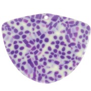 Pendentif géométrique en acétate 35x45 mm - Tacheté Violet - Crème x1|raw }}