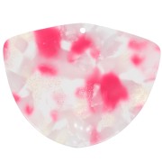 Pendentif géométrique en acétate 35x45 mm - Terrazzo Transparent - Rose - Blanc x1|raw }}