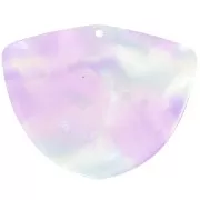 Pendentif géométrique en acétate 35x45 mm - Lilas effet sirène x1