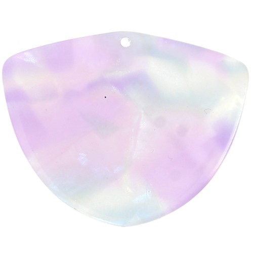 Pendentif géométrique en acétate 35x45 mm - Lilas effet sirène x1