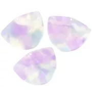 Pendentif géométrique en acétate 35x45 mm - Lilas effet sirène x1