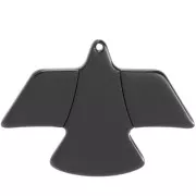 Pendentif aigle 35x50 mm en acrylique opaque - Noir x1