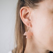 Pendentif aigle 25x35.5 mm en acétate - Marbré Corail - Jaune - Bleu nacré x1