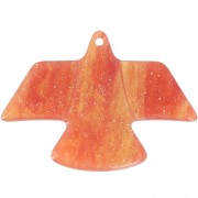 Pendentif aigle 25x35.5 mm en acétate opaque - Marbré Cuivré doré pailleté x1|raw }}