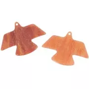 Pendentif aigle 25x35.5 mm en acétate opaque - Marbré Cuivré doré pailleté x1