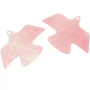 Pendentif aigle 25x35.5mm en acétate opaque Marbré Rose clair nacré pailleté x1