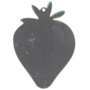 Pendentif fraise 51x37 mm en plexiglass - effet mirroir - Rouge - Vert x1
