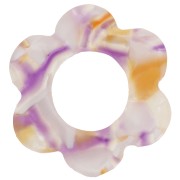 Pendentif fleur 18 mm en acétate - Blanc nacré - Orange - Violet x1|raw }}