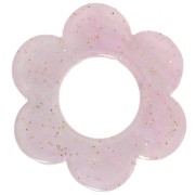 Pendentif fleur 18 mm en acétate - Pailleté Lilas marbré x1