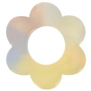 Pendentif fleur 18 mm en acétate - Ecaille de tortue - Jaune - Orange nacré x1