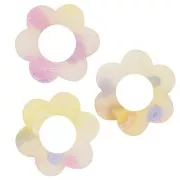 Pendentif fleur 18 mm en acétate - Terrazzo Translucide - Rose - Violet x1