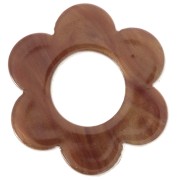 Pendentif fleur 18 mm en acétate - Marbré Marron foncé x1
