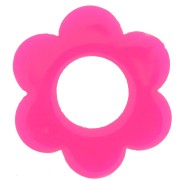 Pendentif fleur 18 mm en acrylique - Rose fluo x1