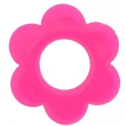 Pendentif fleur 18 mm en acrylique - Rose fluo x1
