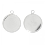Serti pendentif pour cabochon plat 20 mm en Argent 925 x1|raw }}