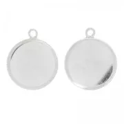 Serti pendentif pour cabochon plat 20 mm en Argent 925 x1