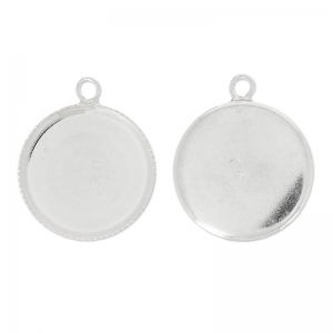 Serti pendentif pour cabochon plat 20 mm en Argent 925 x1