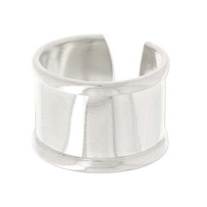 Bague en laiton avec rebord courbé 15 mm argenté x1