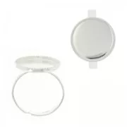 Bague en laiton serti pour cabochon fond plat 16 mm argenté x1