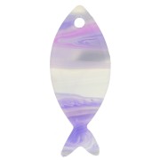 Pendentif poisson 25x10 mm en acétate - Marbré Mauve - Gris x1