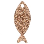 Pendentif poisson 25x10 mm en acrylique - Pailleté Bronze x1|raw }}