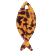 Pendentif poisson 25x10 mm en acétate - Terrazzo Marron - Noir x1|raw }}