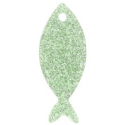 Pendentif poisson 25x10 mm en acrylique - Pailleté Vert mousse x1|raw }}