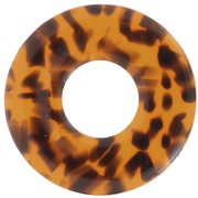 Pendentif donuts 20 mm en acétate - Terrazzo Marron - Noir x1|raw }}