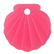 Pendentif coquillage 16 mm en acrylique - Rose fluo x1