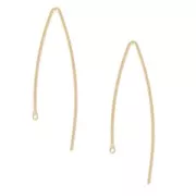 Crochets d'oreilles 36 mm Doré à l'or fin rose x2