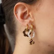 Sequin coeur 12 mm en acétate - Ecaille de tortue - Marron - Noir x1