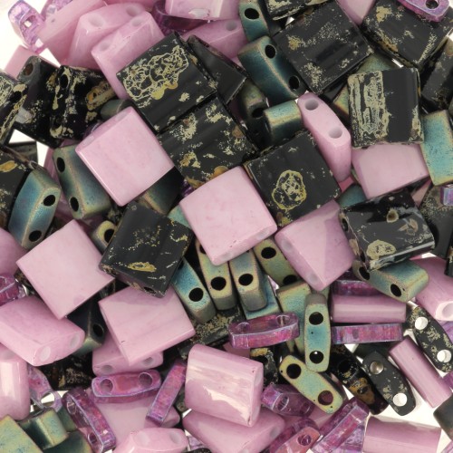 Mix de perles Miyuki - Quarter - Half et Tila Beads - Purple Galaxy x10g