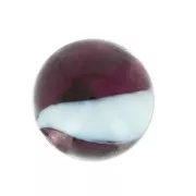 Ronde soufflée 13 mm Amethyst striée Blanc x1
