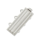 Fermoir à décorer avec des Delica 11/0 3 rangs 9.5x22 mm - Plaqué Rhodium x1